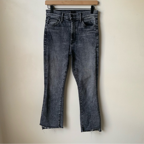 MOTHER Jeans Insider Crop Step Fray Train Stops Gray Size 27 - Picture 3 of 16